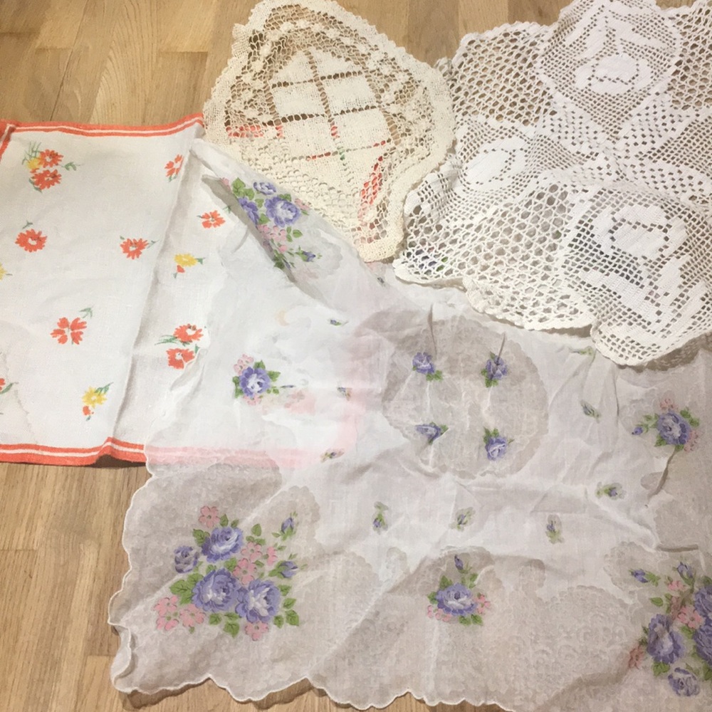 Vintage doily handkerchief gramma delicate femme - Picture 1 of 8